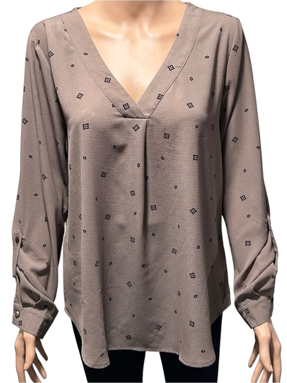 Mine women long sleeve brown blouse